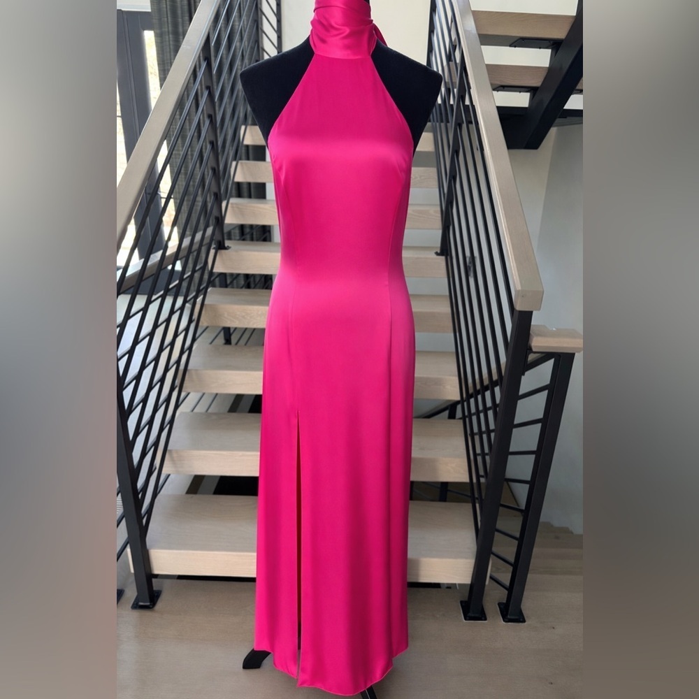 New 100% Silk Marciano Pink Evening Gown size S